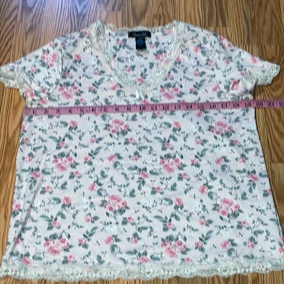 René Rofé Coquette Shortie Pajamas, Girlcore PJs, pink roses, Sleepwear, Medium - Picture 6 of 9